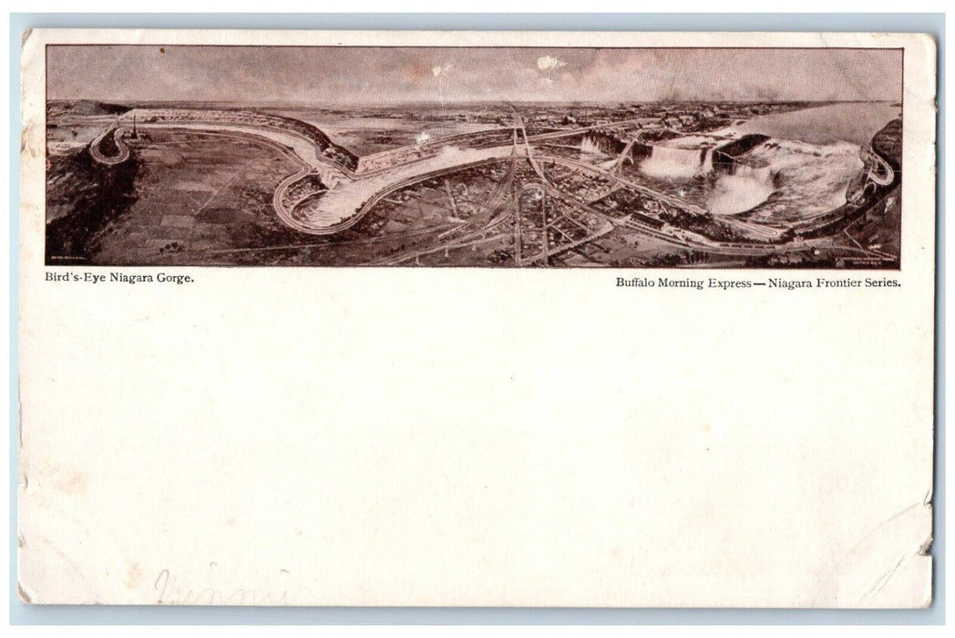 c1905 Bird's Eye View Niagara Gorge Buffalo Morning Express NY Postcard
