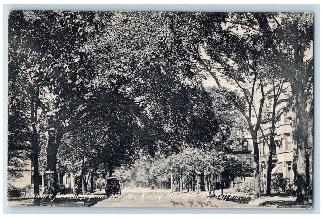 1907 Delaware Avenue from the Mckinley Monument Buffalo New York NY Postcard