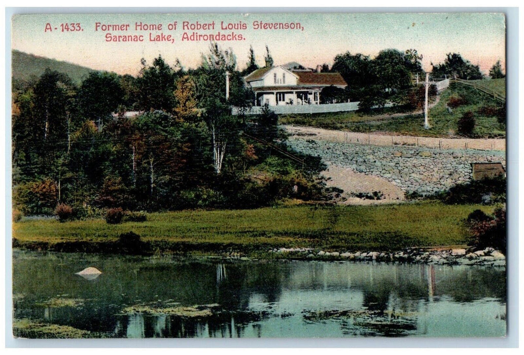 1913 Former Home Of Robert Louis Stevenson Saranac Lake Adirondacks NY Postcard