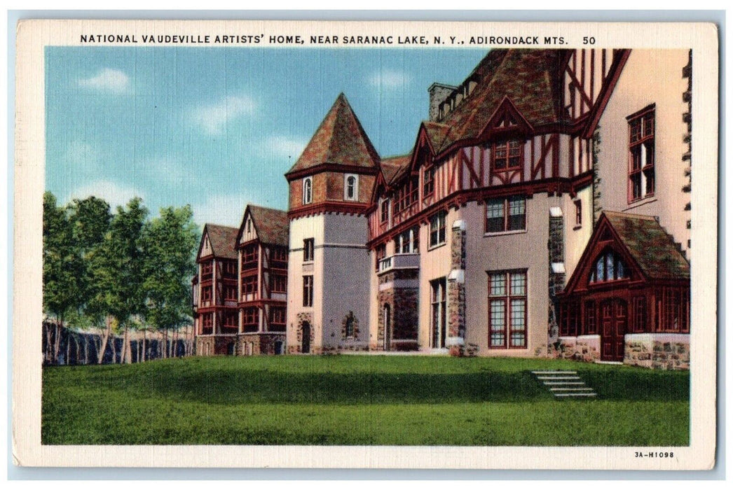 National Vaudeville Artists Home Saranac Lake NY, Adirondacks MTS. Postcard