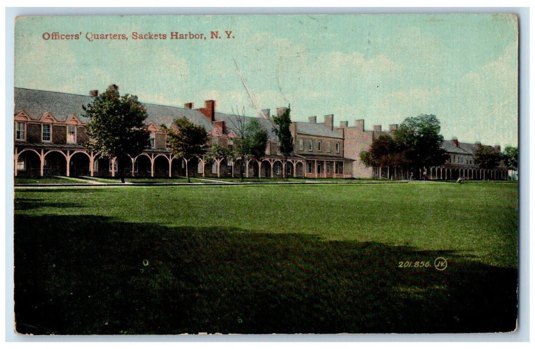 1912 View Of Officers Quarters Sackets Harbor New York NY Antique Postcard