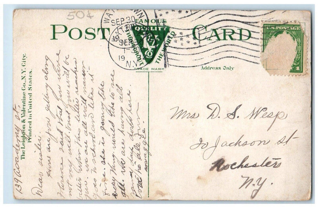 1912 View Of Officers Quarters Sackets Harbor New York NY Antique Postcard