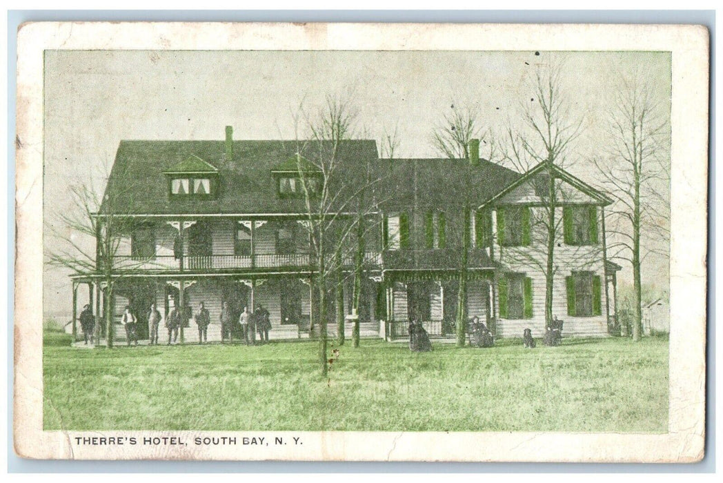 c1905 View Of Threrre's Hotel Building South Bay New York NY Antique Postcard