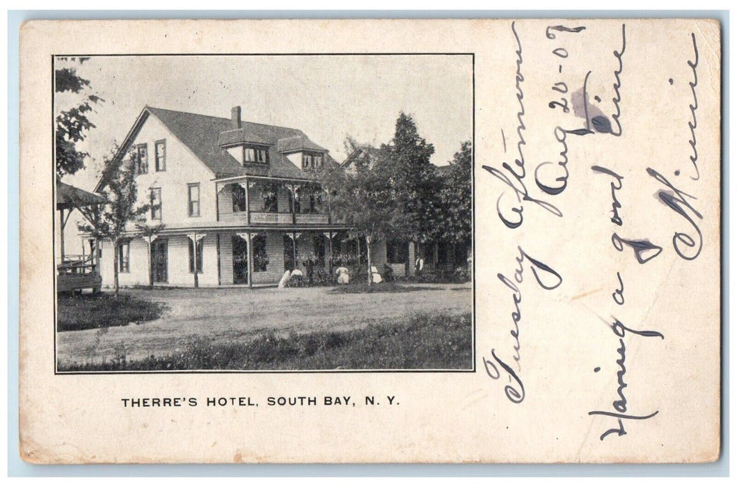 1907 Threrre's Hotel Building South Bay New York NY Posted Antique Postcard
