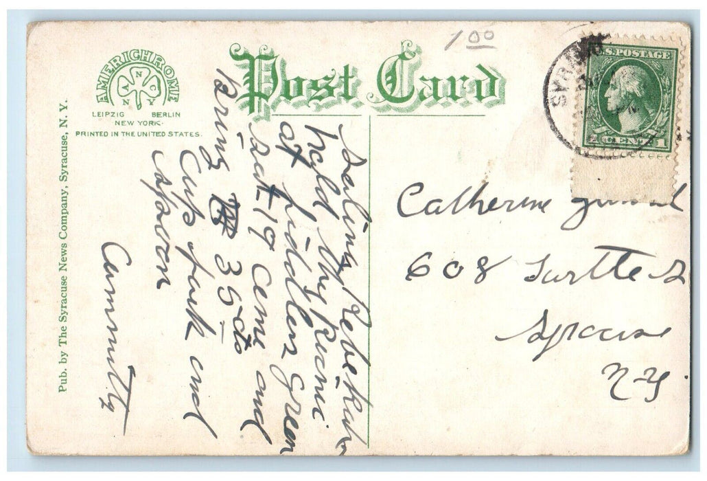 c1910's Angler's Club House And Trees South Bay New York NY Antique Postcard