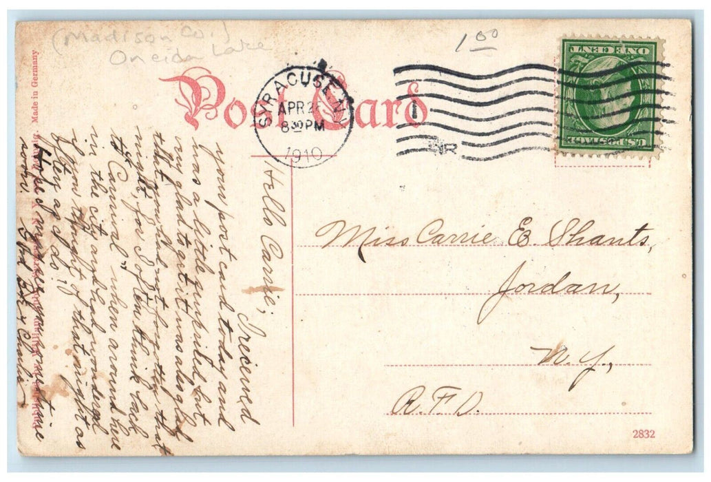 1910 View Of Crownhart's Hotel South Bay New York NY Posted Antique Postcard