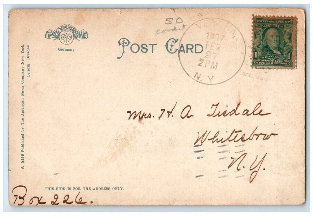 1907 Arlington Hotel Building Store Front Rome New York NY Posted Postcard