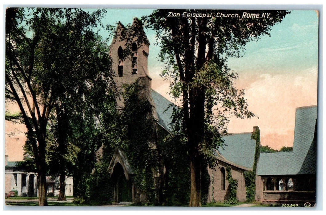 1909 Zion Episcopal Church Rome New York NY Antique Posted Postcard