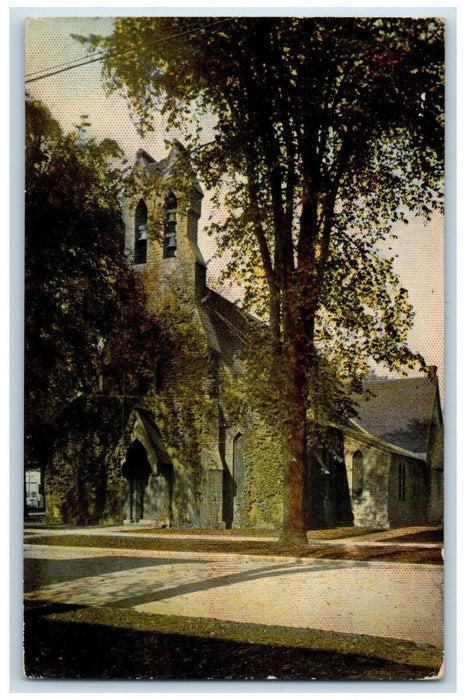 1912 Zion Church And Trees Scene Street Rome New York NY Antique Posted Postcard
