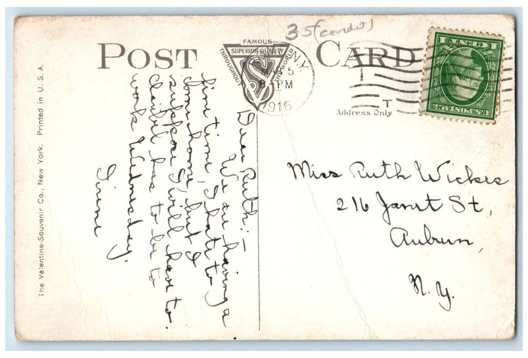 1916 Zion Episcopal Church Scene Street Rome New York NY Antique Posted Postcard