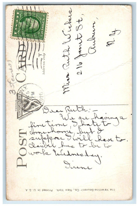 1916 Zion Episcopal Church Scene Street Rome New York NY Antique Posted Postcard