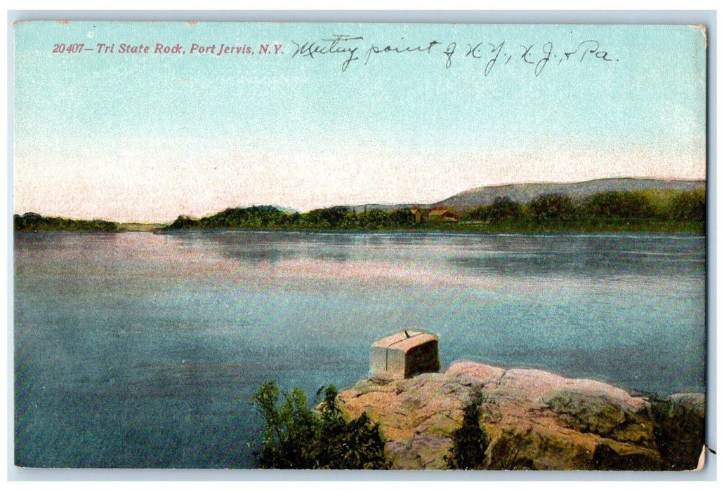 c1910's View Of Tri-State Rock Port Jervis New York NY Unposted Antique Postcard