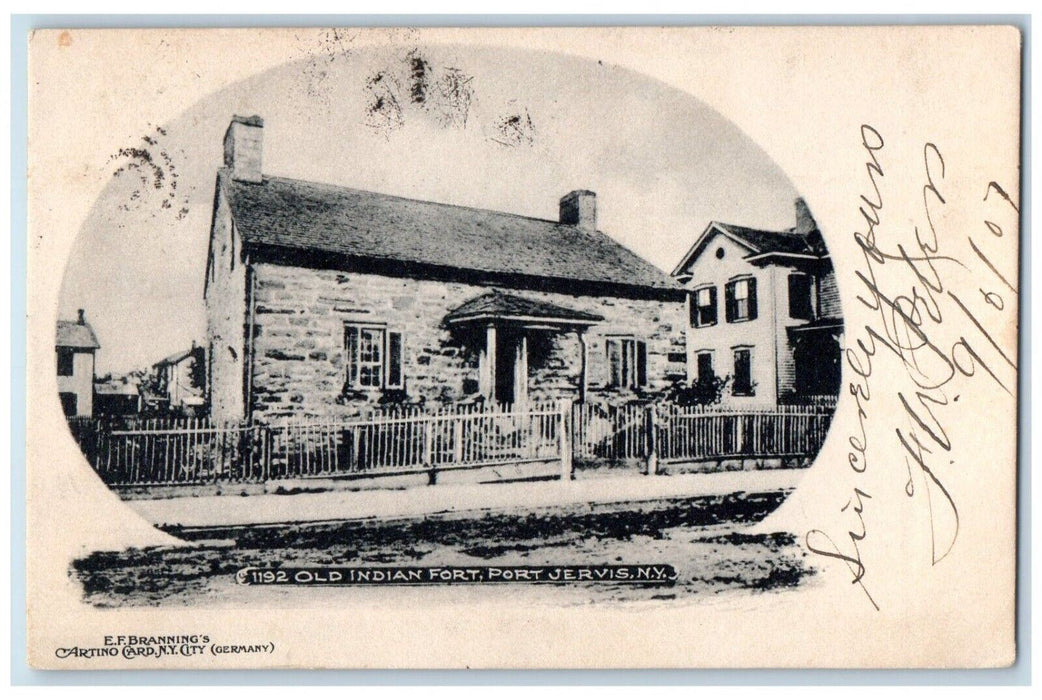 1907 Old Indian Fort Dirt Road Port Jervis New York NY Posted Antique Postcard