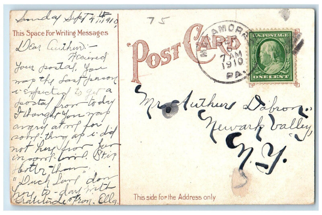 1910 Schneider's Inn Hotel Port Jervis New York NY Posted Antique Postcard