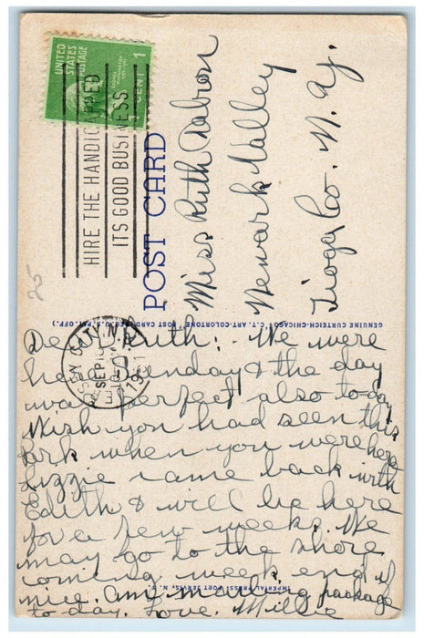 1951 Lake Marcia Showing State Building High Point Park Port Jervis NY Postcard