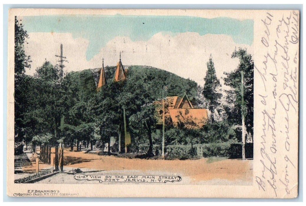 c1905 View On The East Main Street Port Jervis New York NY Antique Postcard