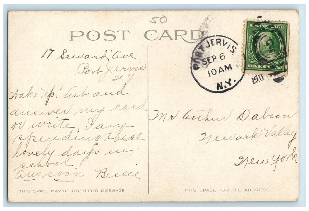 1911 View Of Deer Park Club Port Jervis New York NY Posted Antique Postcard