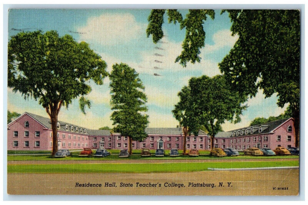 1952 Residence Hall State Teacher's College Plattsburg New York NY Postcard