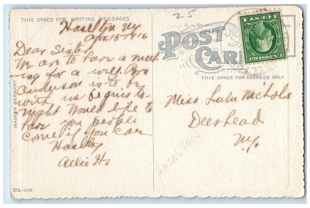 1916 View Of Salmon River Near Plattsburg New York NY Posted Antique Postcard