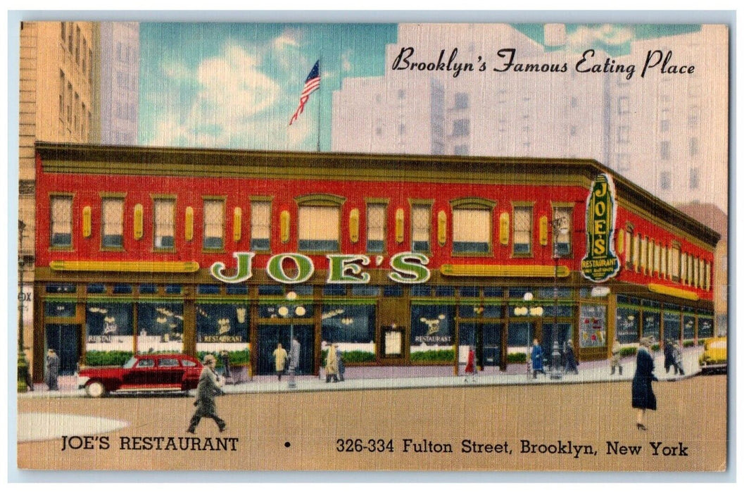 c1940's Brooklyn's Famous Eating Place Joe Restaurant Brooklyn NY Postcard