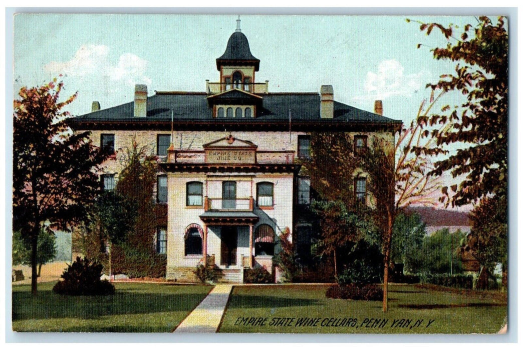 c1910's Empire State Wine Cellars Penn Yan New York NY Rotograph Posted Postcard