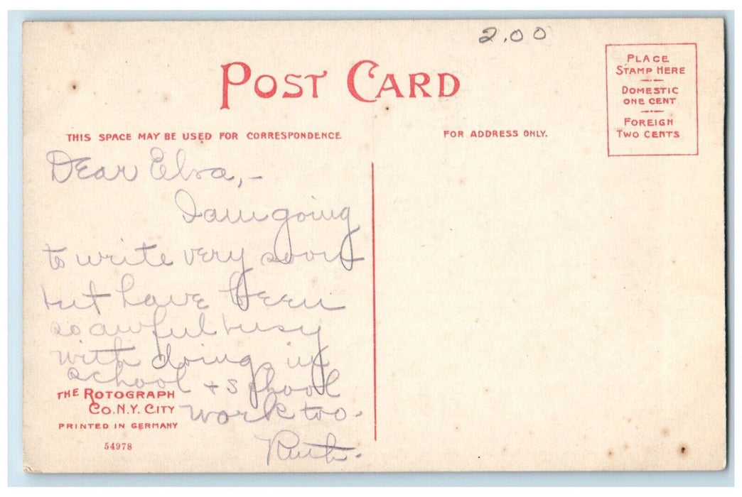 c1910's Empire State Wine Cellars Penn Yan New York NY Rotograph Posted Postcard