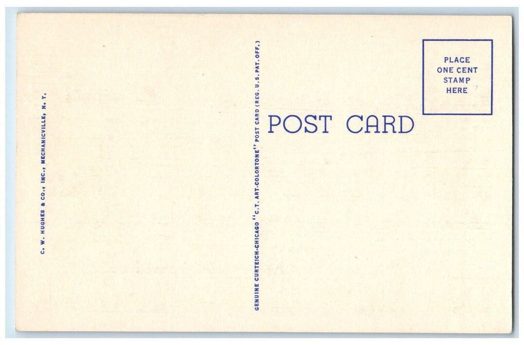 c1940's Diner Ice Cream Main Street Looking West Malone New York NY Postcard