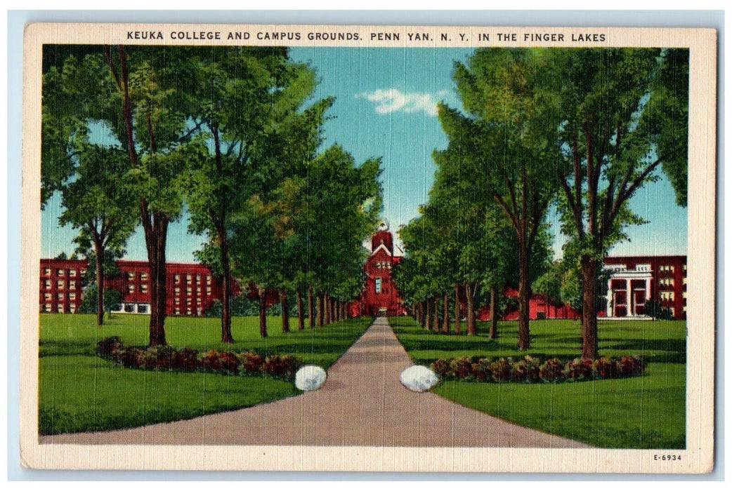c1910's Keuka College Campus Ground Penn Yan NY, In The Finger Lakes Postcard