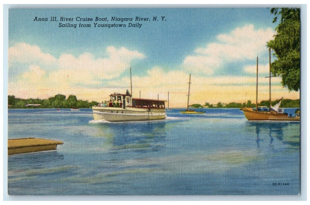 c1950's Anna III River Cruise Sailing from Youngstown Niagara River NY Postcard