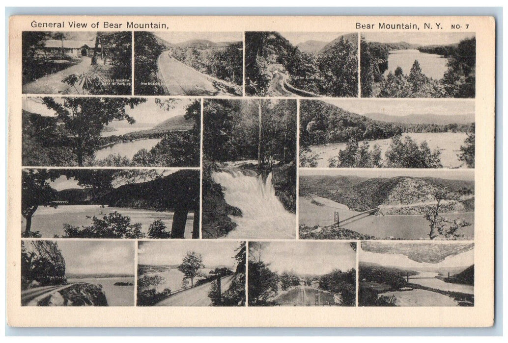 c1940's General View of Bear Mountain New York NY Multiview Postcard