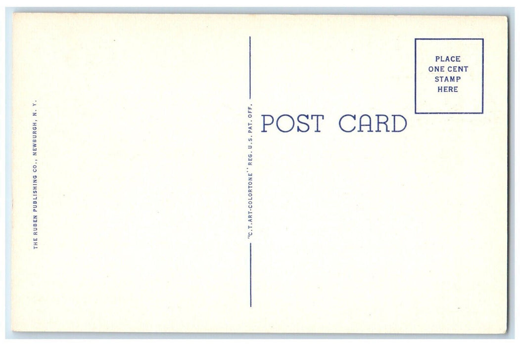 c1940's Railway Cars Business Section Broadway Newburgh New York NY Postcard