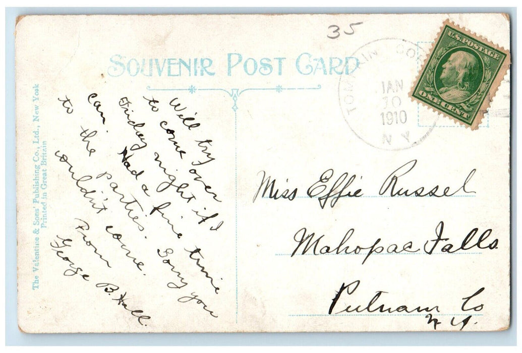 1910 The Convent Hudson River Night View Crescent Moon Peekskill NY Postcard