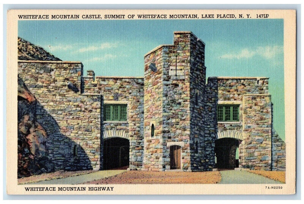 c1940's Whiteface Mountain Highway Castle Lake Placid New York NY Postcard