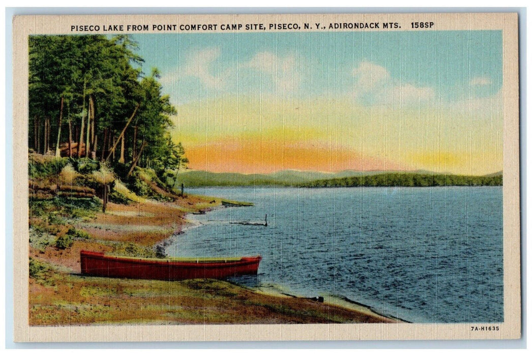 c1940's Piseco Lake Point Comfort Camp Site Adirondack Mts. Piseco NY Postcard