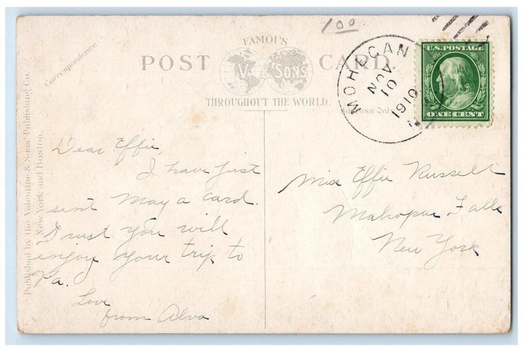 1910 Scene On Annsville Creek Railway And Houses Peekskill NY Antique Postcard