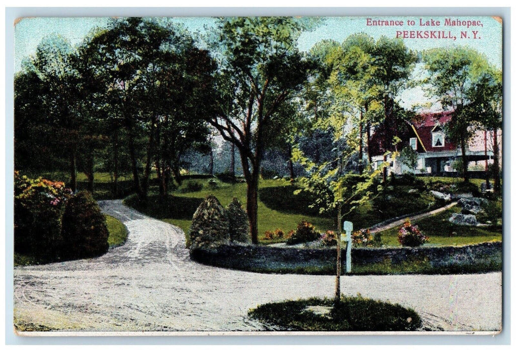 1910 Entrance To Lake Mahopac Dirt Road Peekskill New York NY Antique Postcard