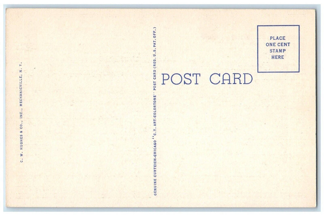 c1930's Mirror Lake Lake Placid Club Buildings Adirondack Mts. NY Postcard