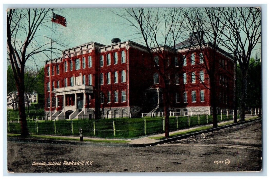 c1910's Oakside School Building Dirt Road Peekskill New York NY Antique Postcard
