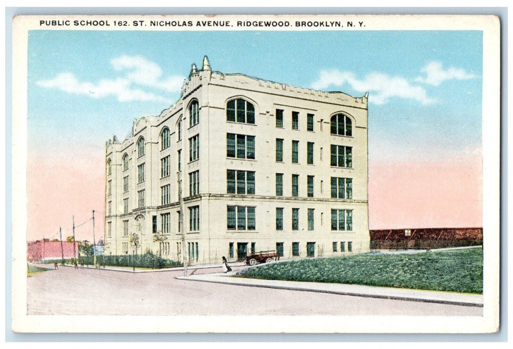 c1920's Public School St. Nicholas Avenue Brooklyn New York NY Postcard