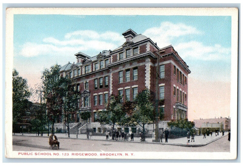 c1920's Public School No.123 Ridgewood Brooklyn New York NY Postcard