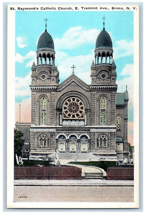 c1920's St. Raymond's Catholic Church E Tremont Ave. Bronx New York NY Postcard