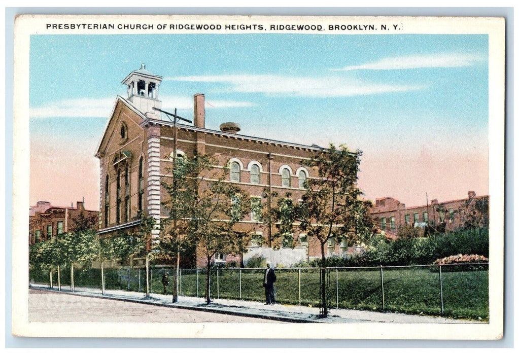 c1930's Presbyterian Church of Ridgewood Heights Ridgewood Brooklyn NY Postcard