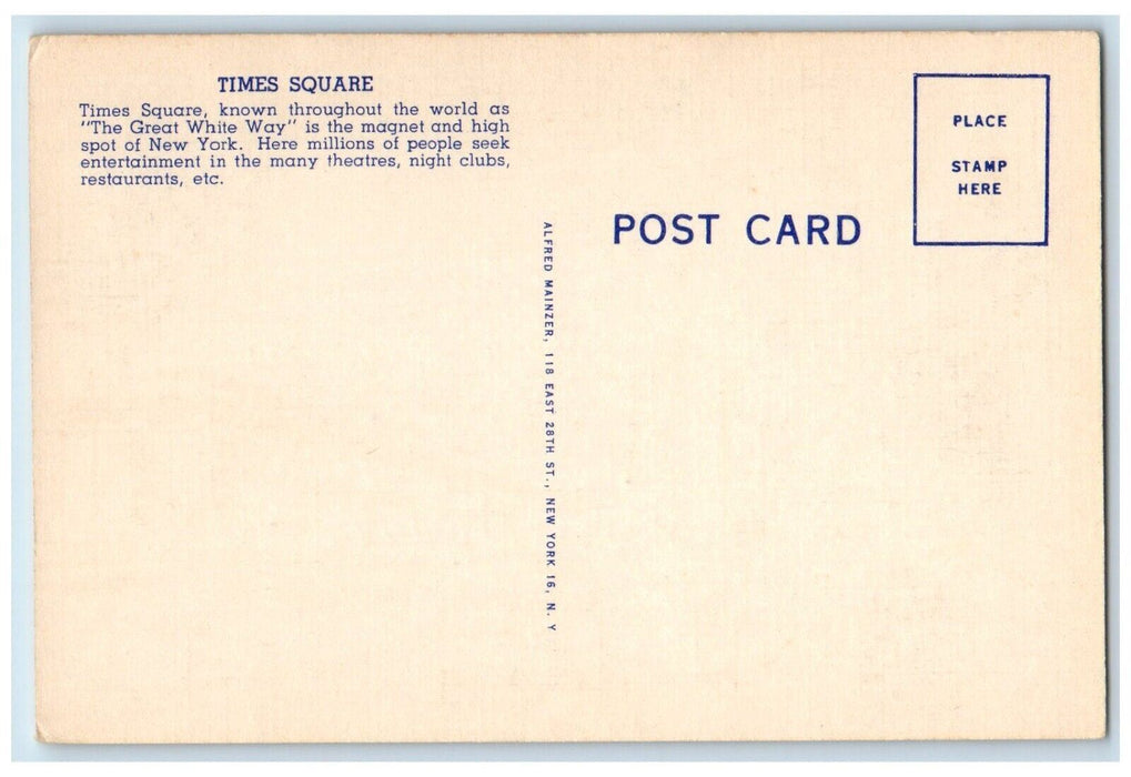 c1940's Hotel Astor Woolworth Co. Bond Times Square New York City NY Postcard