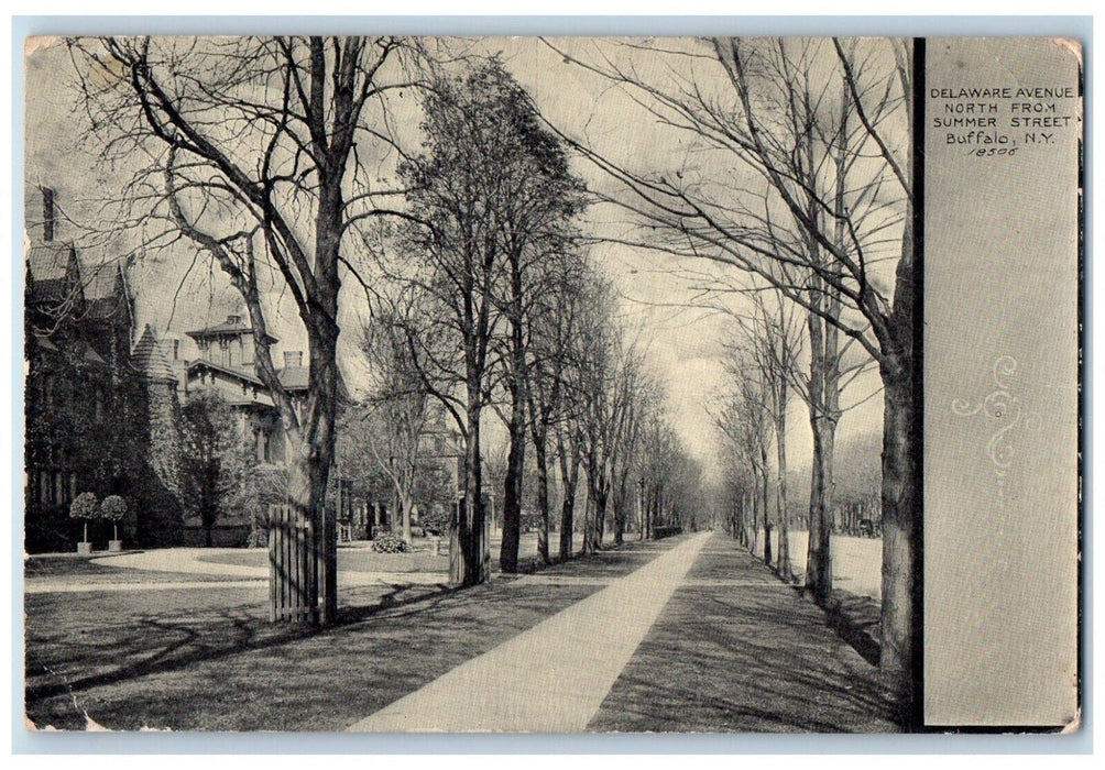 1907 Delaware Avenue North from Summer Street Buffalo New York NY Postcard
