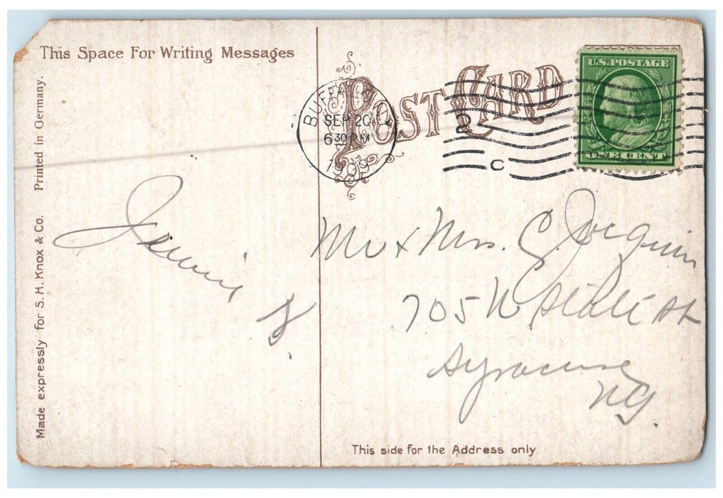 1909 Masten Park High School Buffalo New York NY Antique Posted Postcard