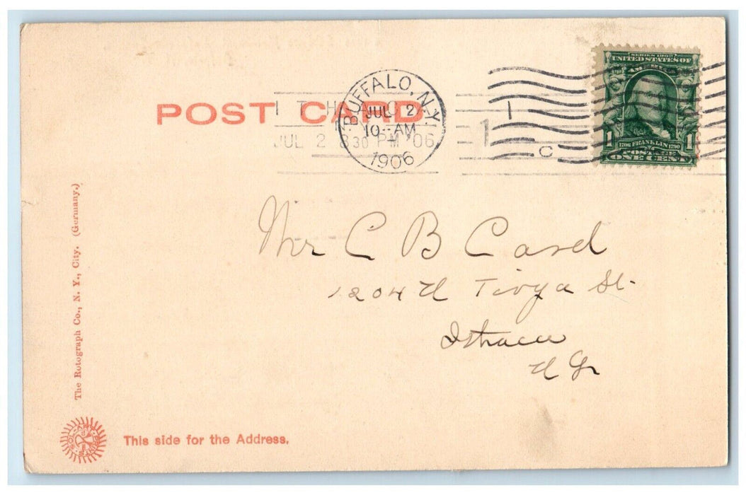 1906 Soldiers Monument Lafayette Square Buffalo New York NY Antique Postcard