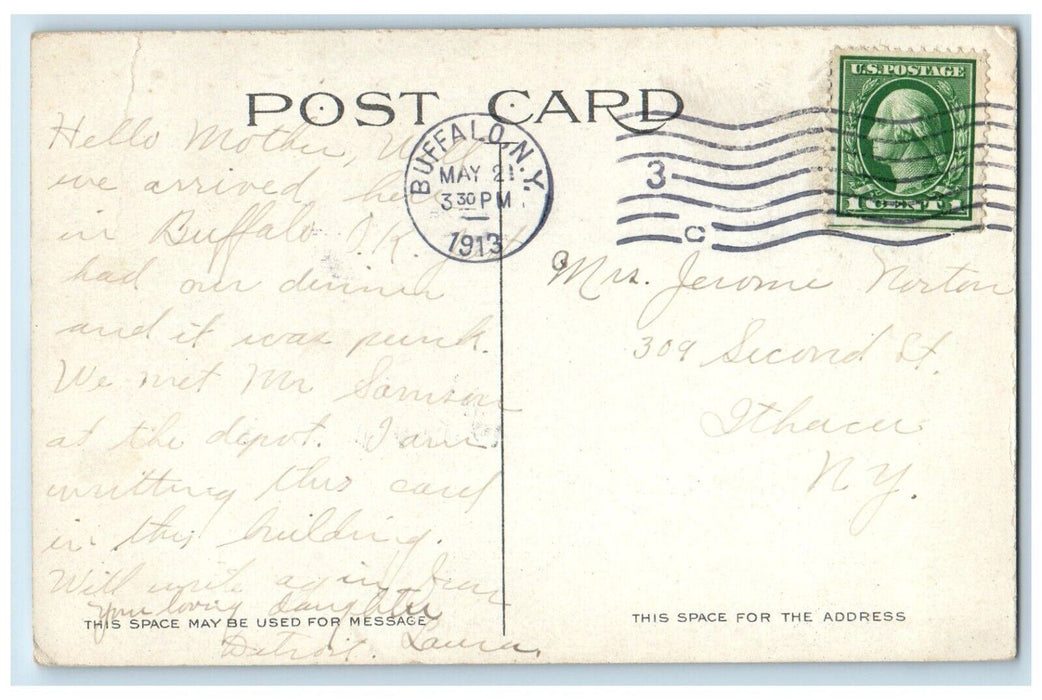 1913 Ellicott Square Building Buffalo New York NY Antique Posted Postcard