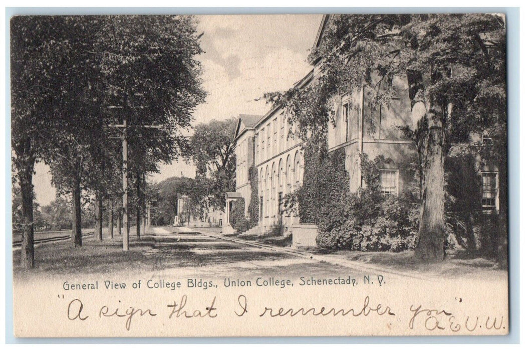 1906 General View Of College Bldgs. Union College Schenectady NY Posted Postcard