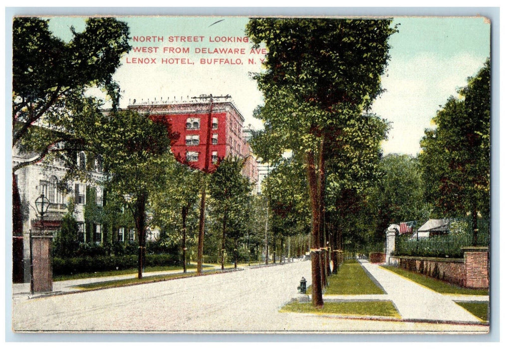 c1910 Lenox Hotel Delaware Avenue North Street Buffalo New York NY Postcard