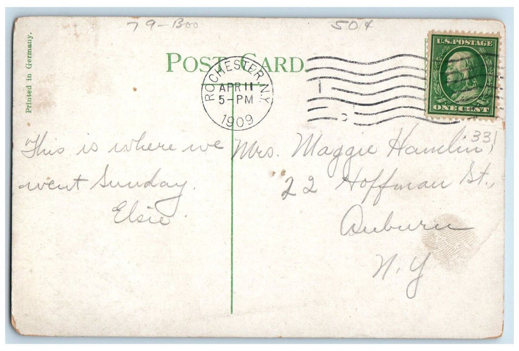 1909 Park Avenue Baptist Church Rochester New York NY Posted Antique Postcard